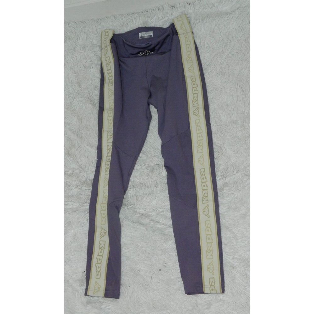 Kappa Track Pants Women's Size Medium Purple Spellout Fitted Pants - Picture 2 of 11